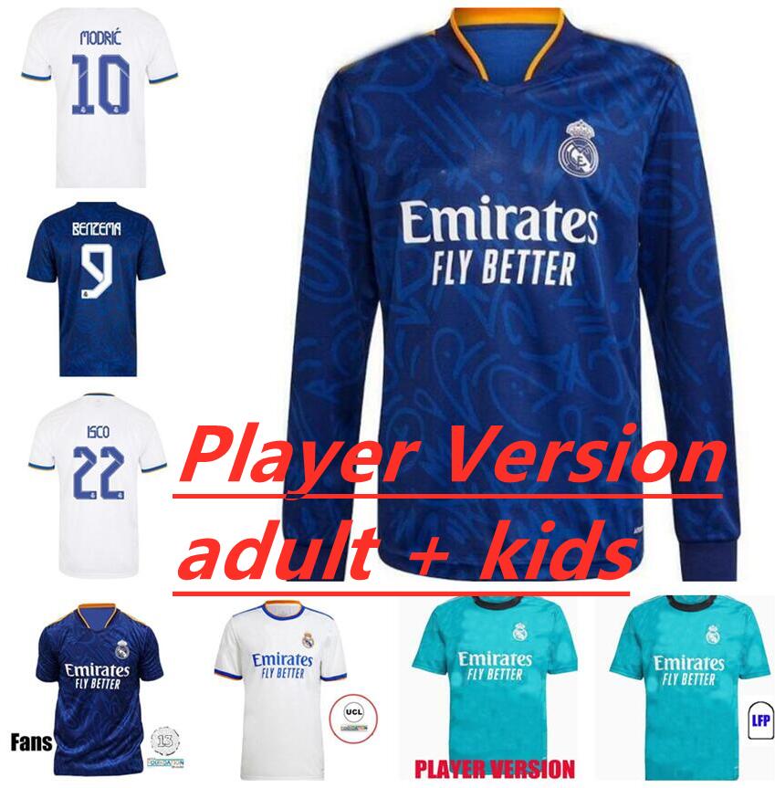 

2021 2022 real madrid jerseys hazard isco reinie soccer sergio ramos modric bale  21 football jersey men kids kit Hombres niños camisetas, Grey
