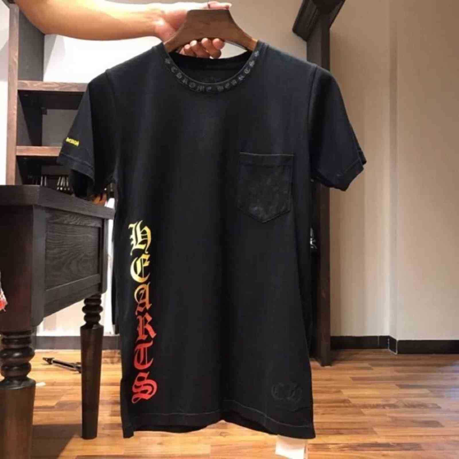 

Crosin T-shirts Chrome Heart Trendy Sanskrit print cross cotton loose short sleeve T-shirt Unisex, White;black