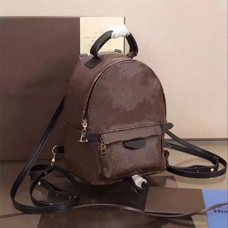 

Palm Springs Women Mini Backpack Designer Bag Leather Small Knapsack Fashion High Qaulity Schoolbag Mobile Phone Purse, With logo