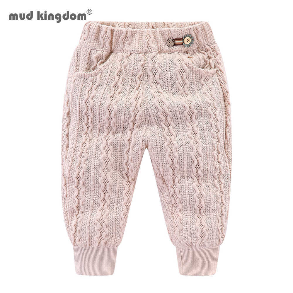 

Mudkingdom Girls Knit Pants Winter Cable Leggings Warm Children Clothes Baby Girl Ribbed Trousers 210615, Apricot