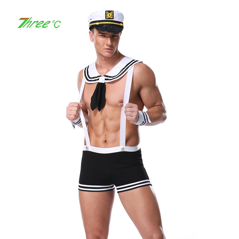 

Mens Sailor Suit Uniform Temptation Bar Nightclub Performance Costumes Gay Men Role Playing Game Navy Uniform Sexy Underwear