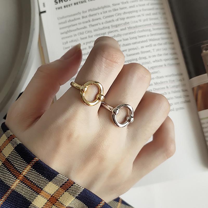 

Cluster Rings 925 Silver Glossy Round Jewelry Minimalism Charm Anel Bohemia Vintage Boho Bague Femme Anelli Ring For Women
