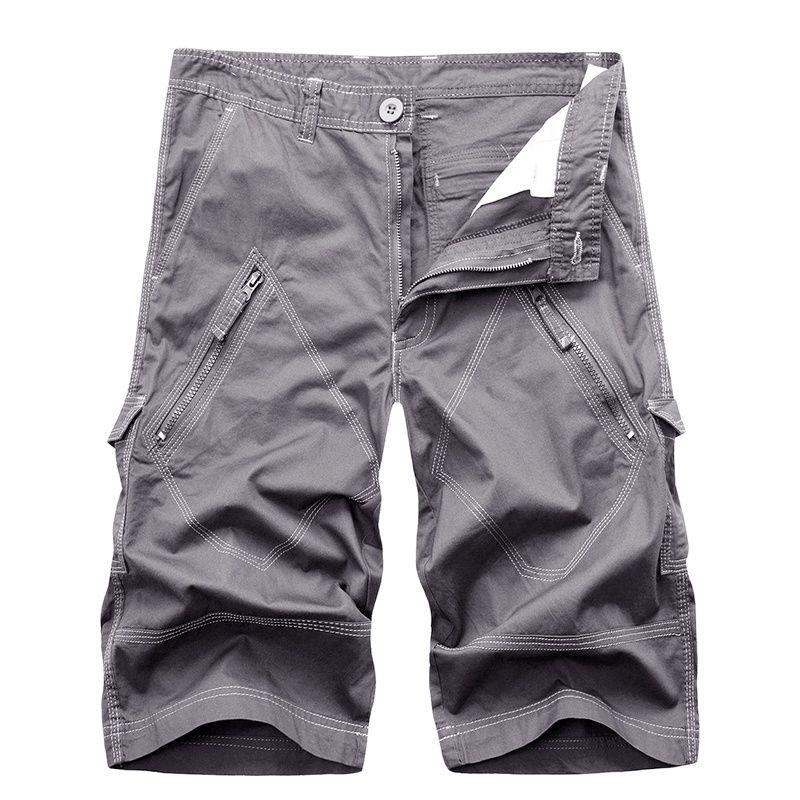 

Men's Shorts Men Cargo Summer Cotton Short Knee Length Pants Male Casual Trousers Fashion Clothing Nice Plus Size, Red