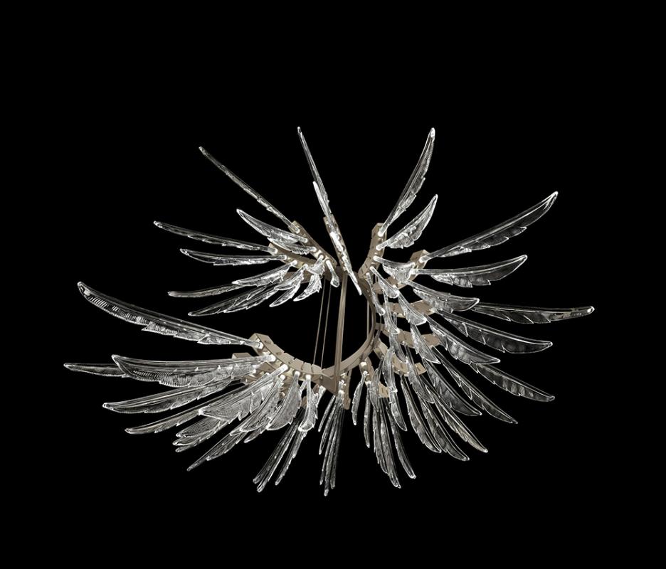 

Crystal Angel Feather Glass Chandelier Spiral Shape Wing Living Room Stairs Luxury Modern Simple Dining Lamp Pendant Lamps