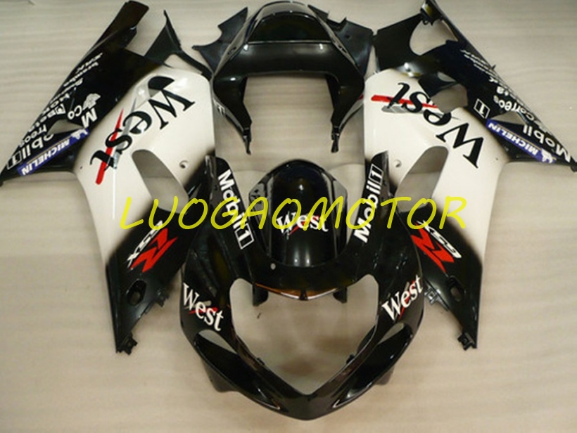 

Injetion Custom Fairing kits for SUZUKI GSXR600 750 Cowling GSXR600 Bodywork GSXR 600 Fairings kit White Black WEST GSXR 750 K1 K2 K3 01 02 03 Bodywork 2001 2002 2003