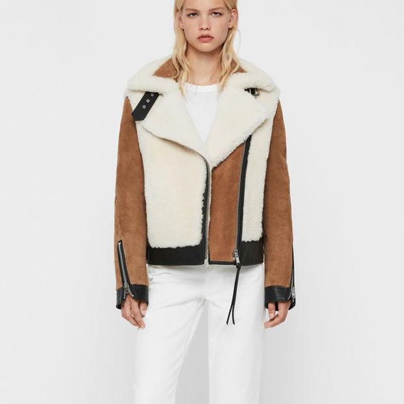 

Women's Fur & Faux Casual Short Jacket, Genuine Leather Thick Hood 2021, Black