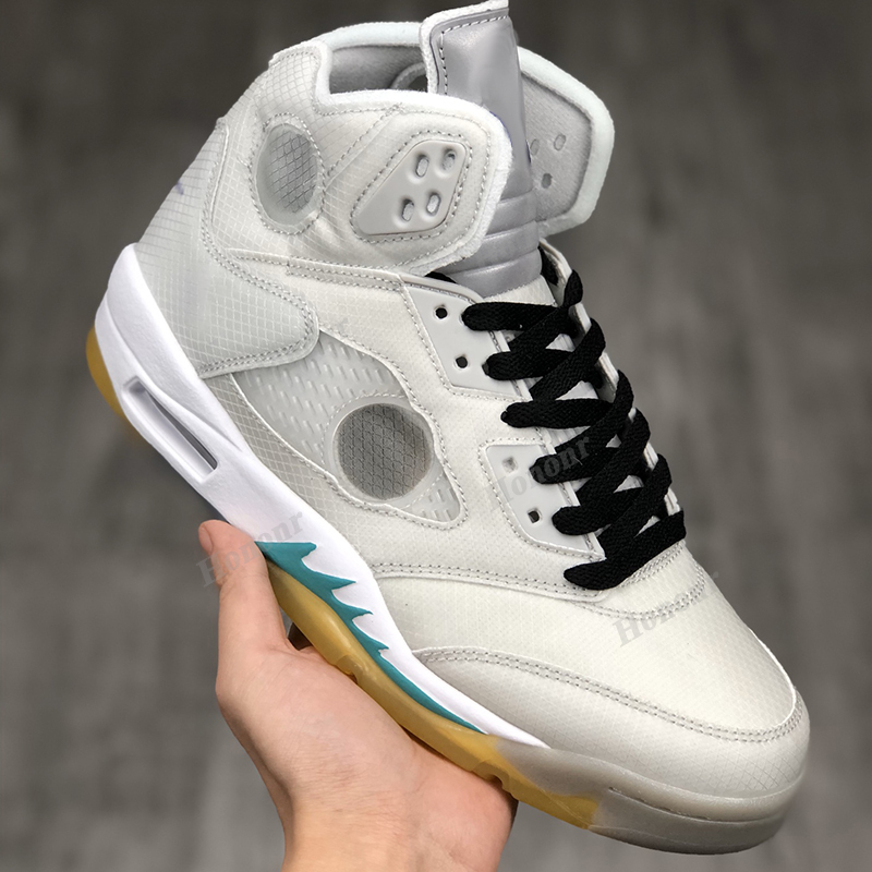 

2021 Top Quality Jumpman 5 5s OG LightGray Oregon Basketball Shoes Michigan Running Sneakers Luxury Designers Men casual coach Trainers With, #1