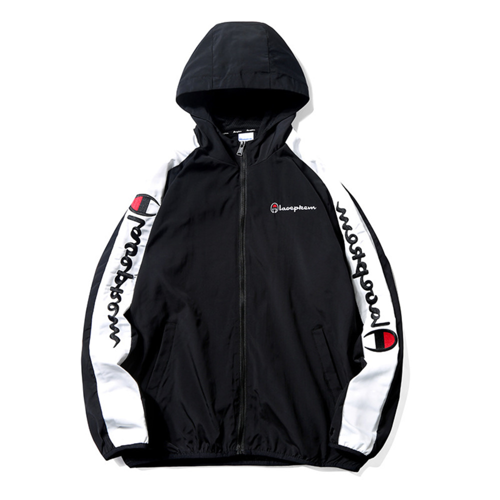

Champion Hanchao brand new windproof Hooded Jacket in spring 2021, Black;brown