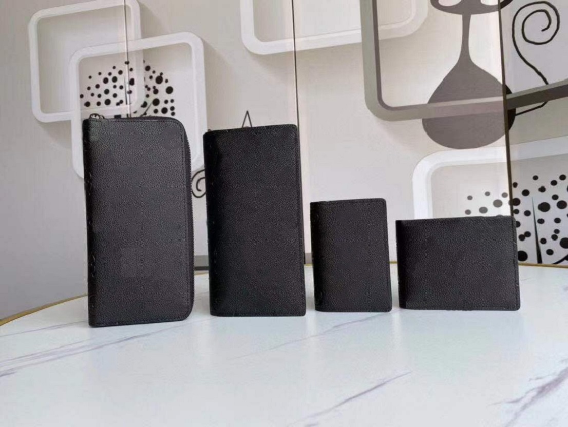 

Classic high quality luxury designer zipper wallets ladies men short foldings purse passport card holder men's folding wallet free ship, Black #m63095