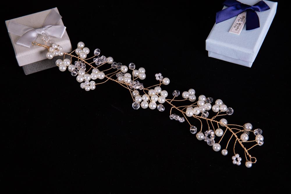 

Hair Clips & Barrettes Superior Quality Bridal Combs Headbands Bridesmaid Hairwear Headdress Accessories Gold Korean Handicraft Beads Weddin, Golden;silver