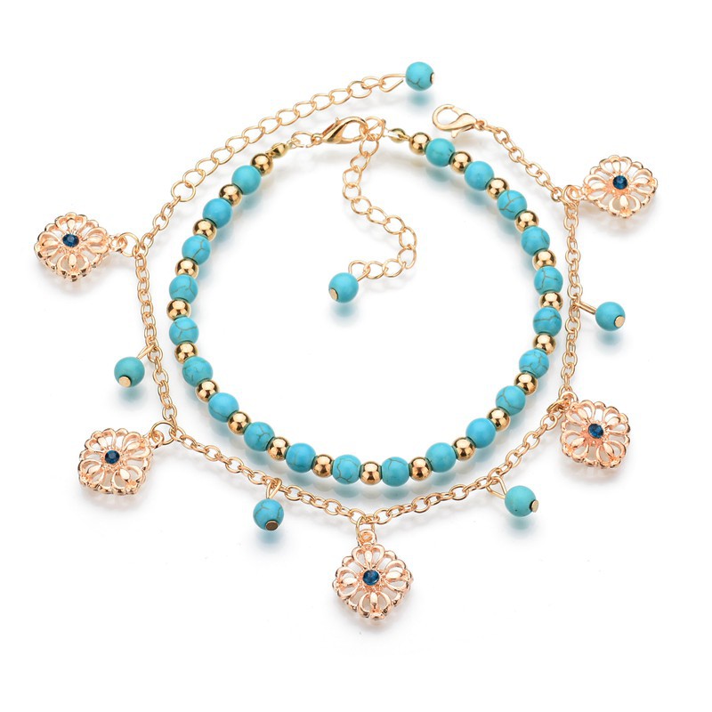 

Bohemia Women Gold Color Butterfly Multi-layer Anklet Female Simple Leg Chain Foot Jewelry