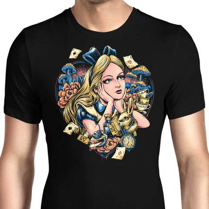 

European Style Vitality Girl Pattern Ins Wind Round Neck Short-sleeved T-shirt for Men and Women, Comfortable and Loose, White;black