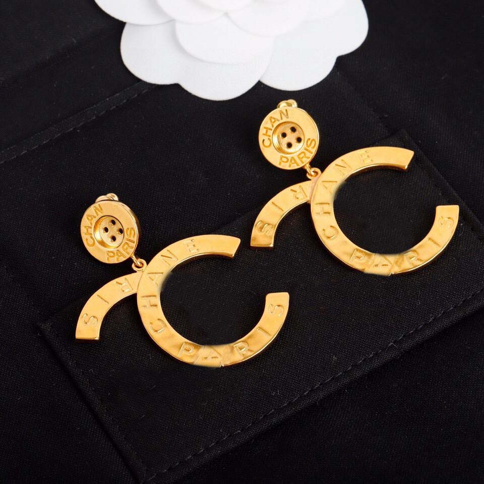 

2021 Top quality drop earring in 18k gold plated for women wedding jewelry gift large size have box stamp PS3650