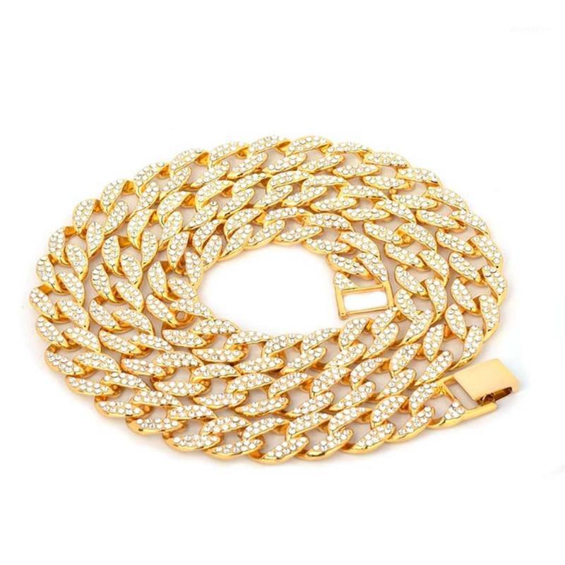 

Dubai Style Full Crystal Choker Cuban Necklace Hip-Hop Jewelry 16/8/20/22 Inch Women Men Accessories African Chains
