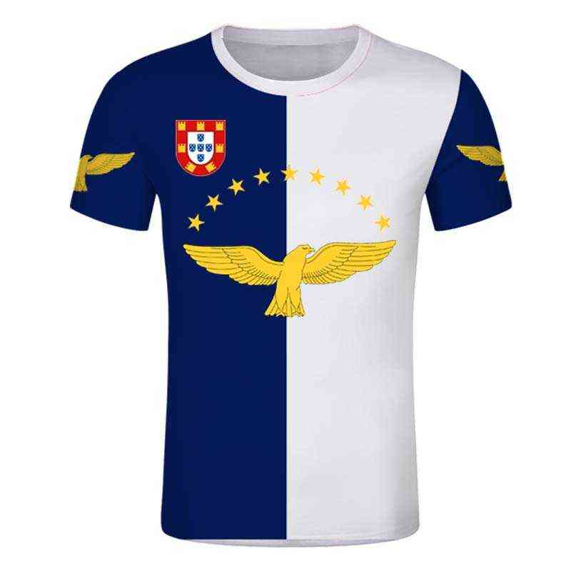

Azores T Shirt Custom Men's Portugal Coat of Arms Pigeon Tee Shirts Personalized Work Uniform Top X0602, White;black