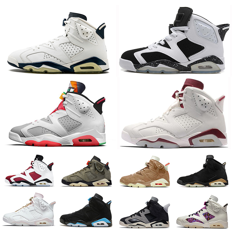 

2022 Jumpman 6 6s mens basketball shoes sneakers Olive UNC Tech Chrome Marron Electric Green DMP Carmine Bordeaux PSG men outdoor trainers sports shoe Designer, Pay for box