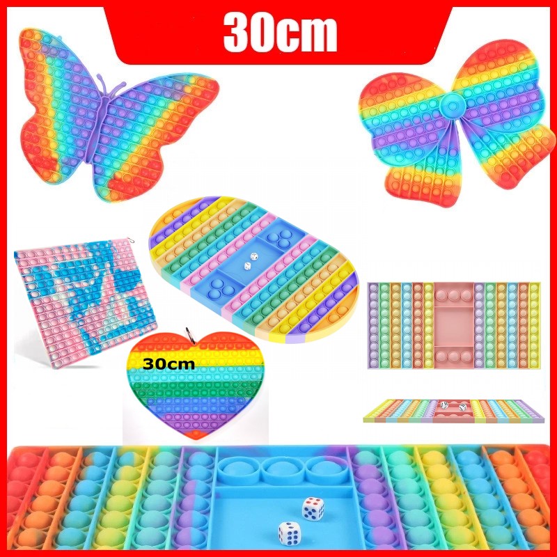 

Big Size Fidget Toy Adult Children Push Bubble Fidget Sensory Toy Squishy Stress Reliever Chess Board Jouet Pour Autiste with Two Dices