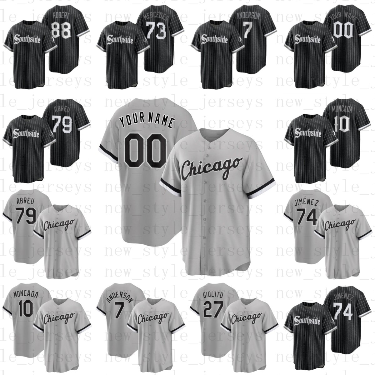 

Southside White Sox Baseball Jerseys Luis Robert Bo Jackson Chicago Tim Anderson Yoan Moncada Ryan Burr Frank Thomas Todd Frazier Lucas Giol, Blue;black