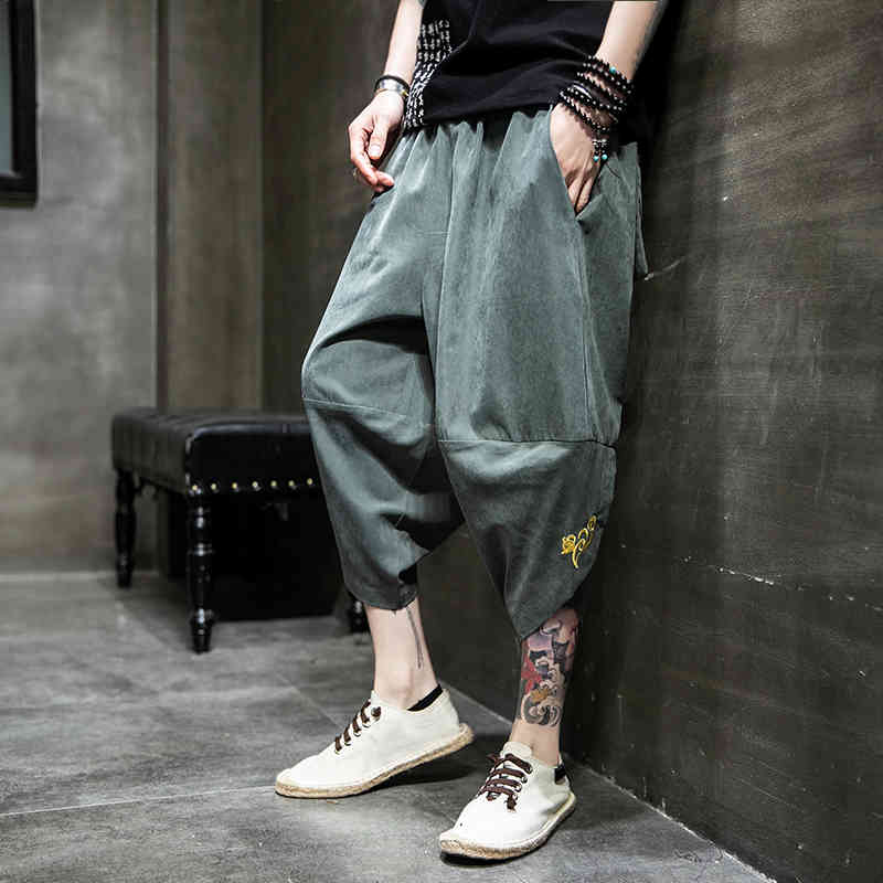 

Men's Pants Joggers Sweatpant Casual Streetwear Loose Calf Length Pant Hip Hop Male Trousers 2021 Drop DVSF, Orange