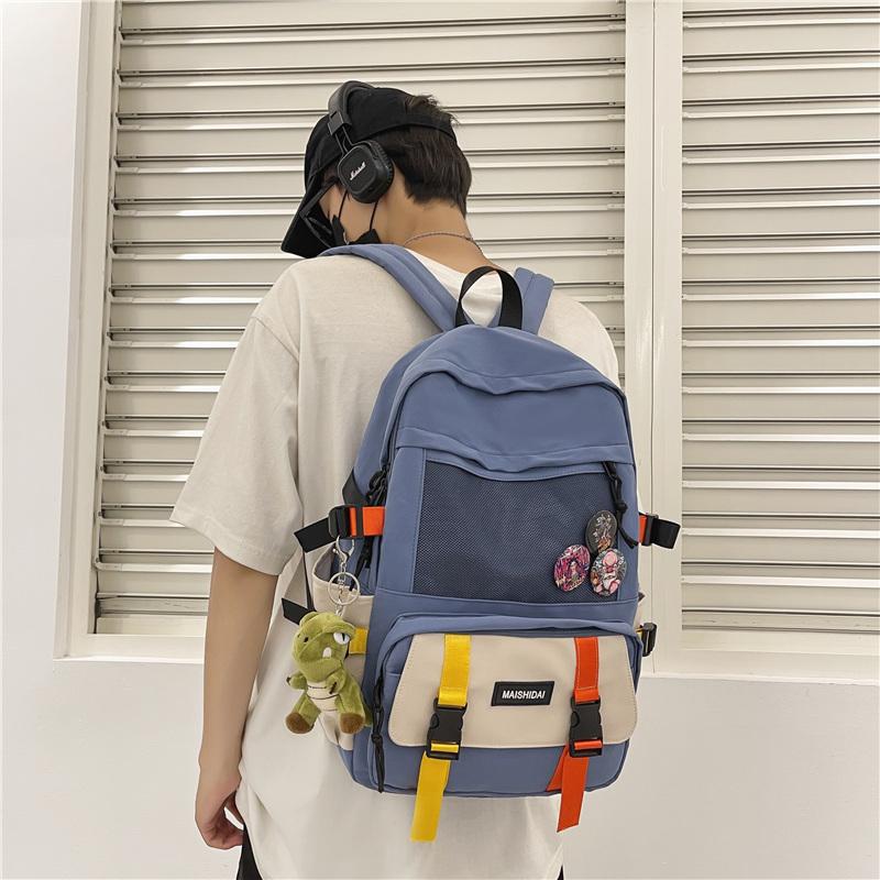

Backpack College Students Schoolbag Boys Korean High School Large Capacity Girls Junior Laptop Bag, Black only backpack