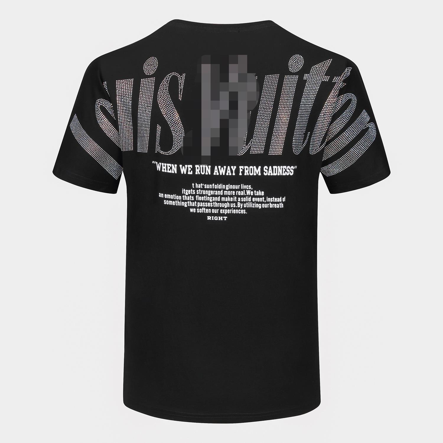 

F2021Men's T-shirt fashion pure cotton short-sleeved round neck blouse black and white two-color men's clothing, White;black
