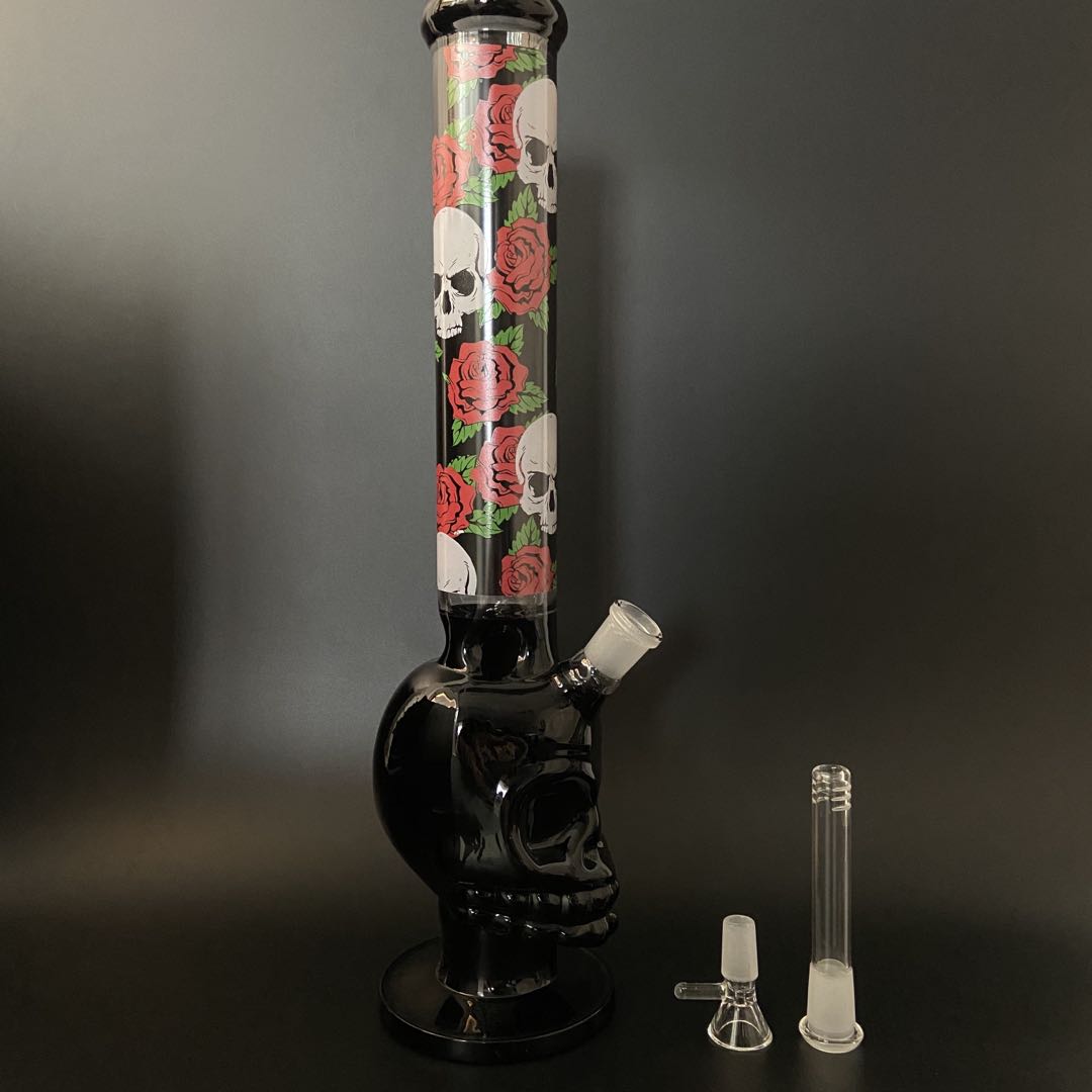 

16inch Big Glass Bong Skull Hookah Percolator Shisha Dab Rig Smoking Water Pipe Filter Beaker Bubbler W/ ICE Catcher