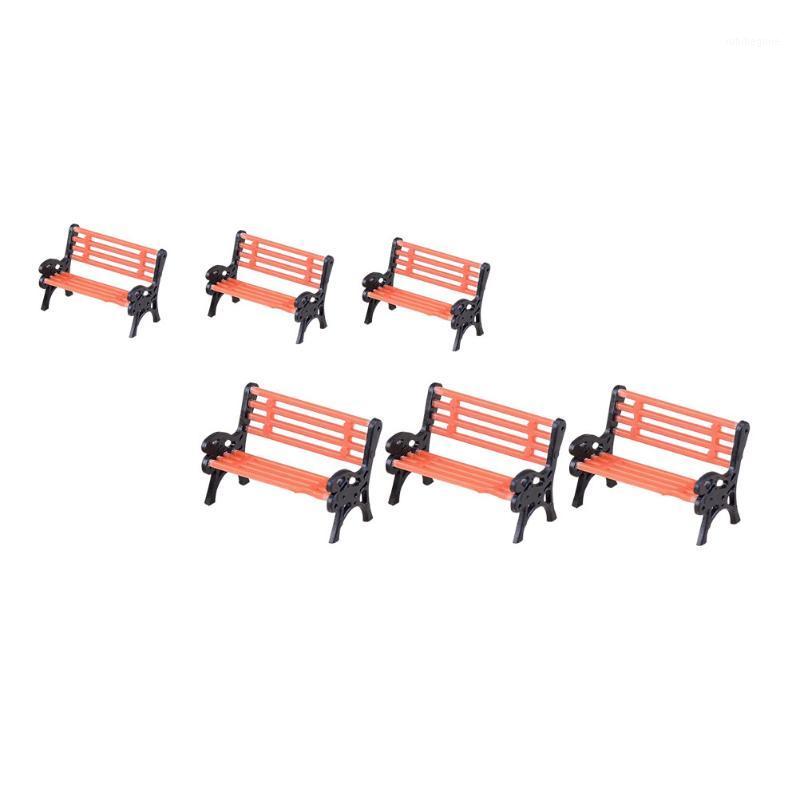 

Chair Covers 6Pcs Miniature Park Benches Outdoor Garden Ornament Bench Craft