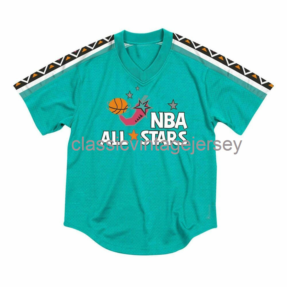 

Stitched Custom Mitchell & Ness Mesh V-Neck Allstar 1996 Men Women Youth Basketball Jerseys XS-6XL, Green