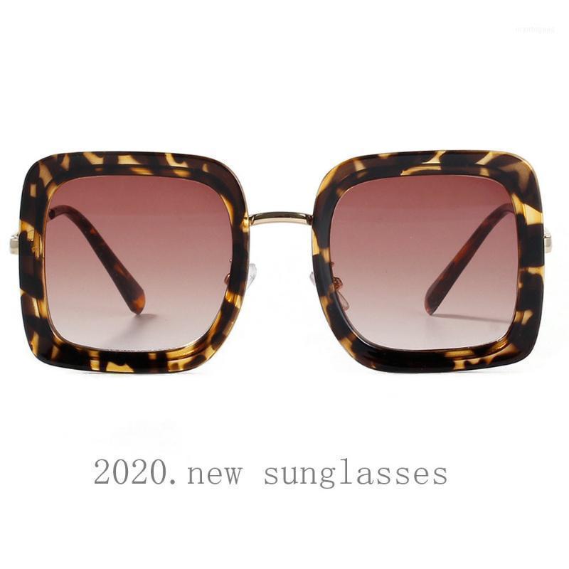 

Sunglasses 2021 Women Men Trendy Vintage Brand Designer Leopard Square Gradient Lens Sun Glasses Female Eyewear UV400 FML1