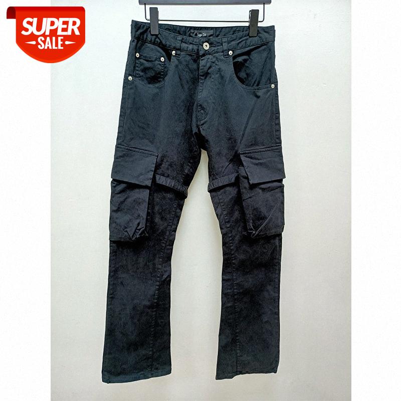 

vujed tie trousers loose all-match casual wechat cargo bag men's #Nj1p, Black