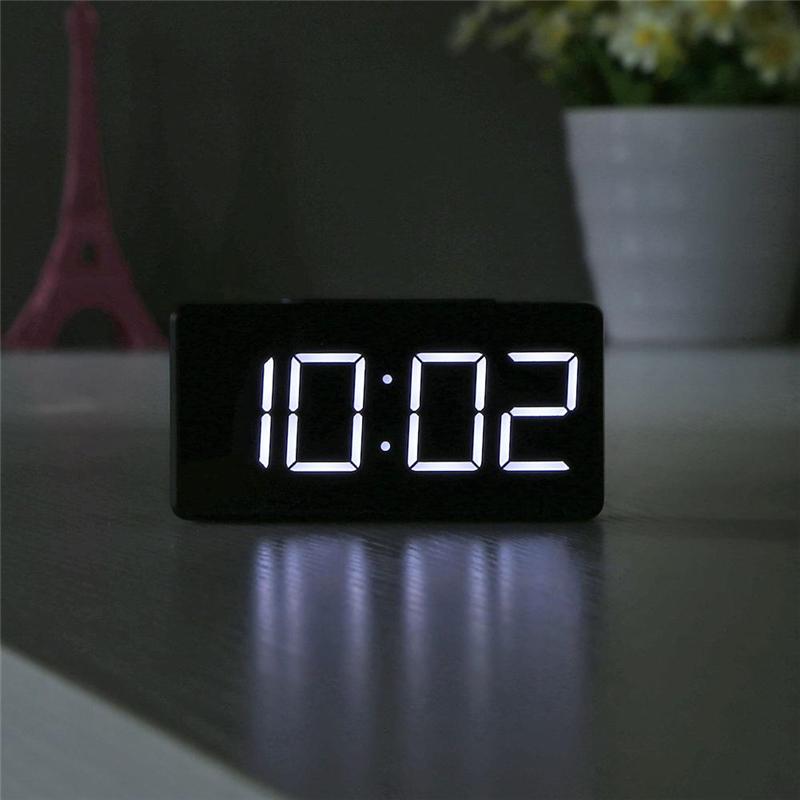 

Desk & Table Clocks Led Mini Digital Student Clock Desktop Simple Electronic Alarm Bedside Mirror Usb Temperature Tester