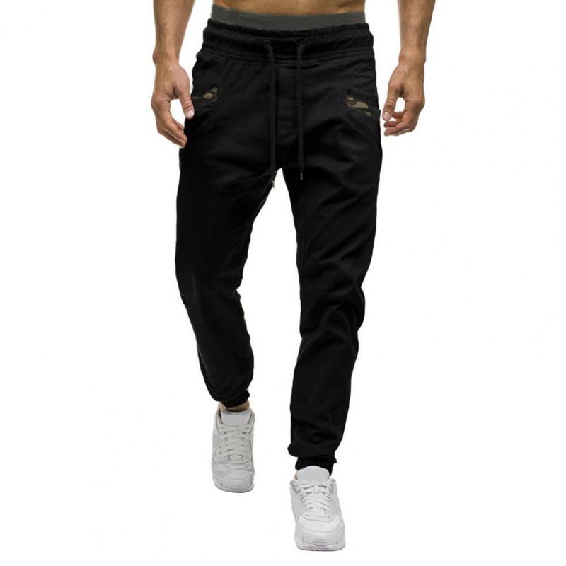 

Men' Pants Spring Sweatpants Ankle-banded Men Trousers Trendy, Black