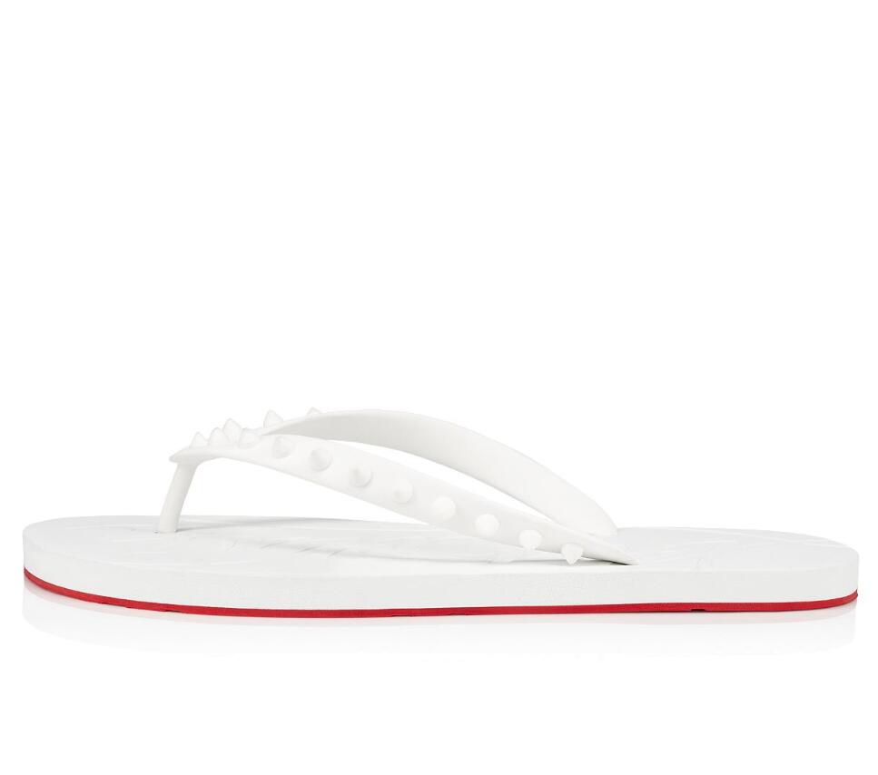 

2022 Summer Beach Slide Men Sandals Flats Studs Red Bottom Flip Flat Men's Flip Flops Slipper Top Designer Outdoor Slides, Black