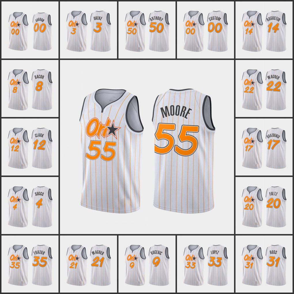 

Orlando''Magic''Men Terrence Ross Nikola Vucevic Cole Anthony Aaron Gordon D.J. Augustin Edition New Uniform Gordon Jersey
