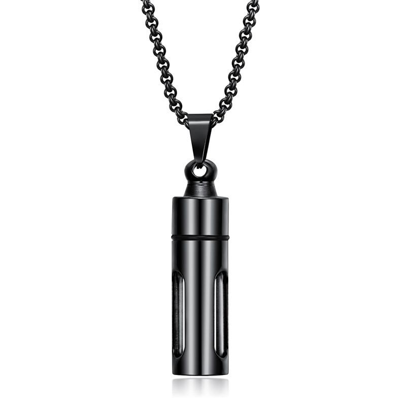 

Pendant Necklaces For Women Glass Cylinder Stainless Steel Essential Oil Perfume Necklace Cremation Male Jewelry