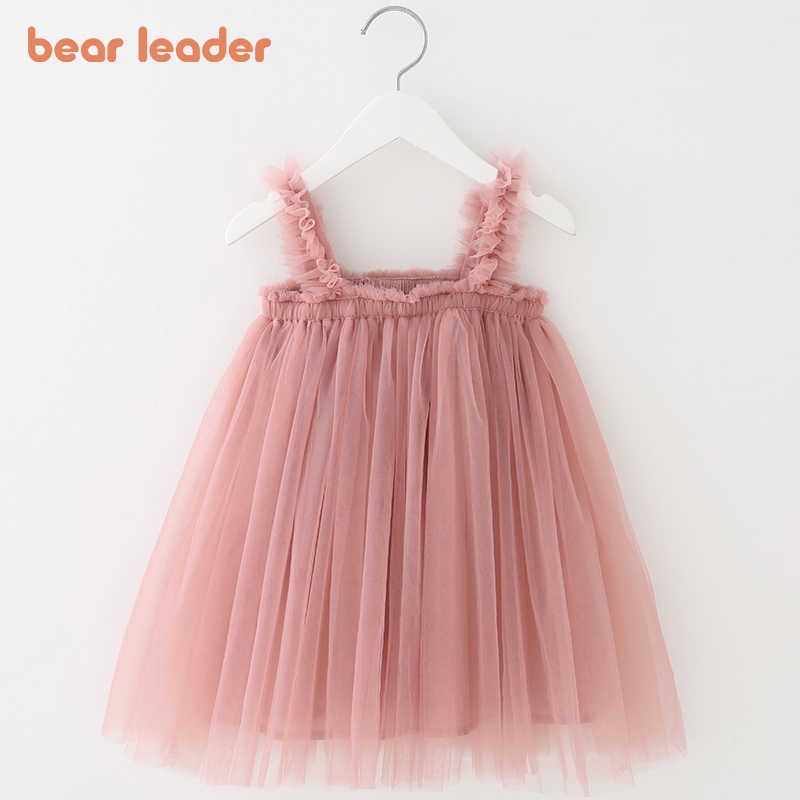 

Bear Leader Girls Dress Summer Mesh Sling Girls Clothes Solid Princess Dress Toddler Tutu Dresses Baby Girl Dress 210708, Az2109pink