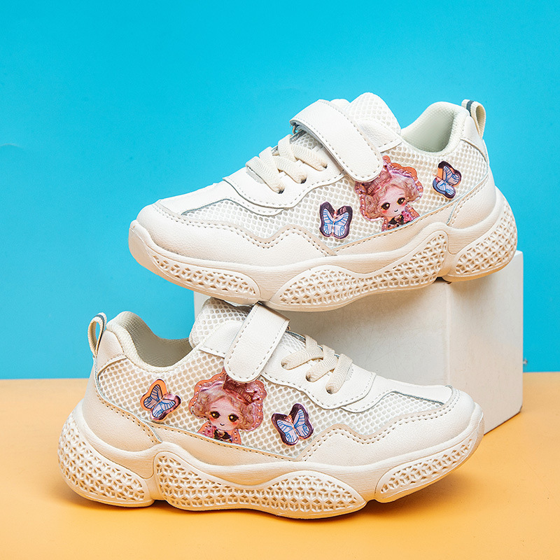 

Size 26-37 Children Soft Sole Casual Shoes For Girls Kids Breathable Mesh Running Sport Sneakers Non-slip Wear-resistant Shoes, Black