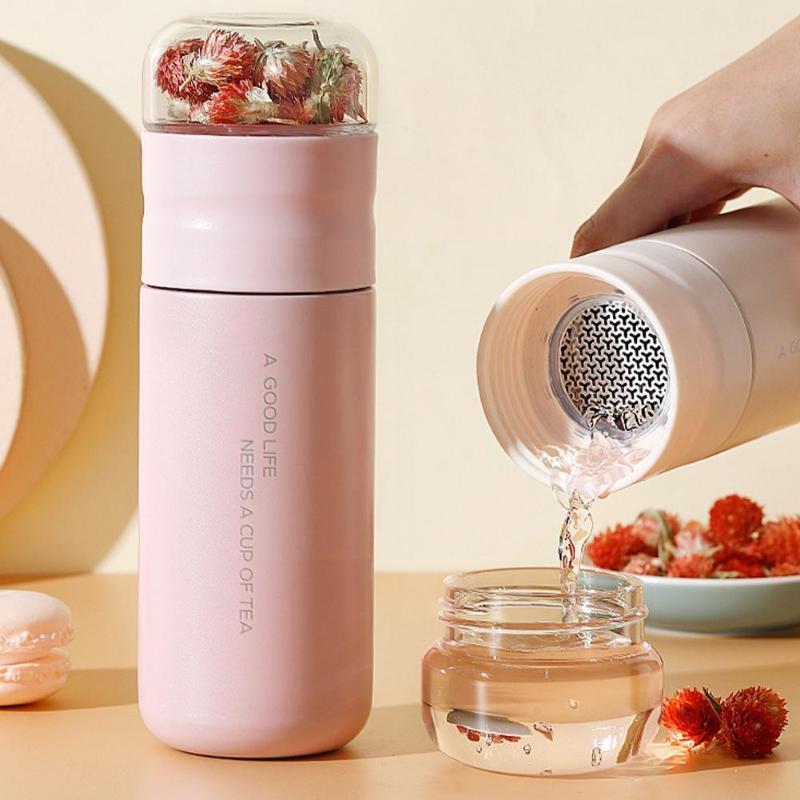

Water Bottles Insulation Cup With Filter Teapot, Steel Flask Tea Maker Separate To Glass A1u4