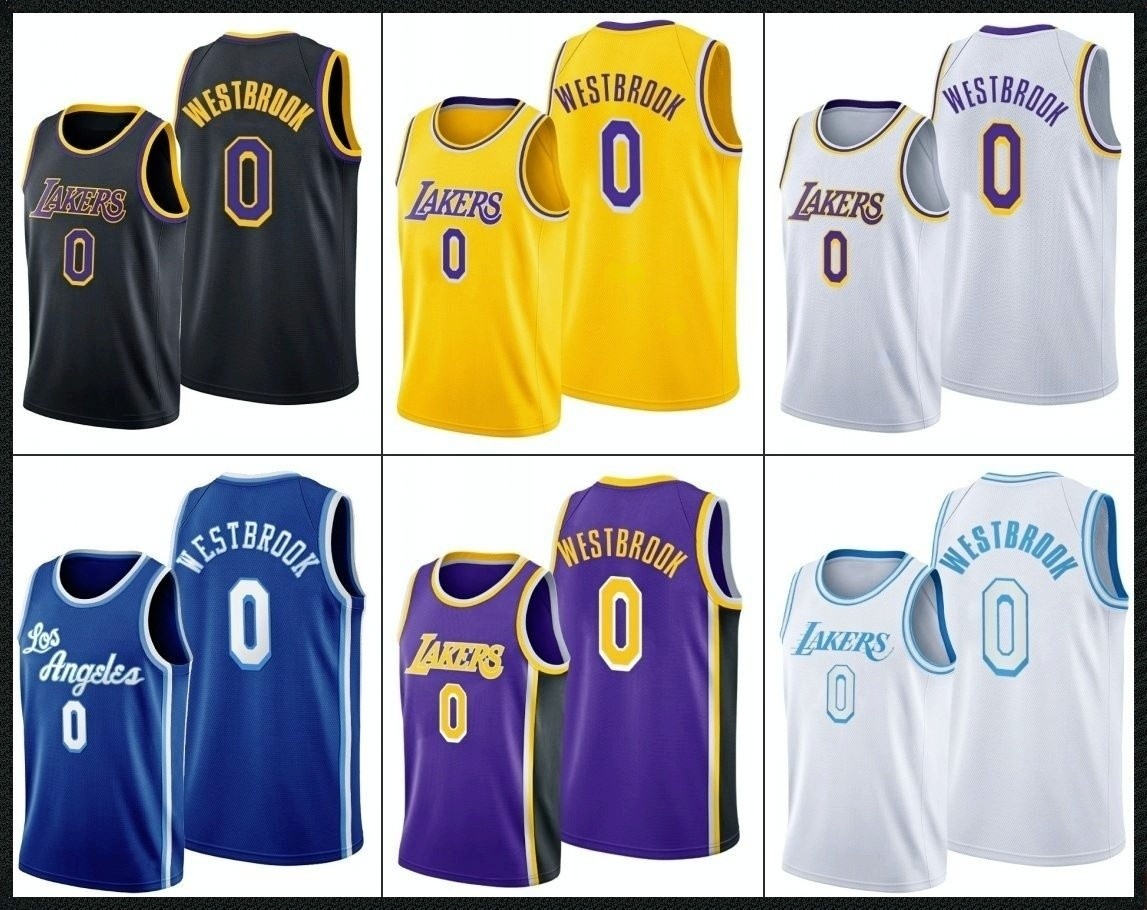 

Men Los Angeles Lakers''Russell Westbrook Jersey, Black
