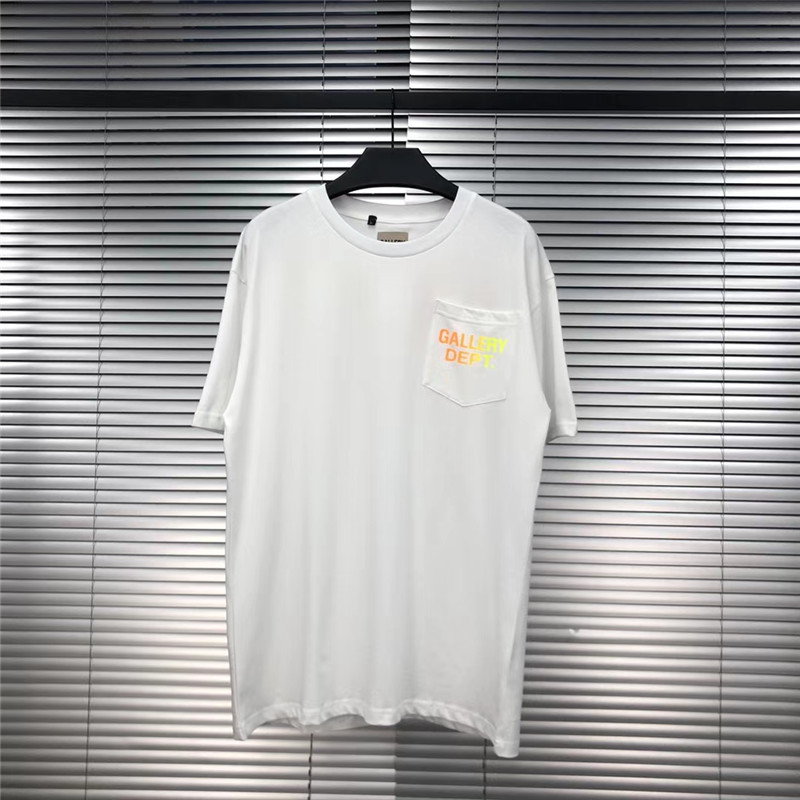 

Colorful Gradient Letters GALLERY DEPT T Shirt Men Women High quality Tee Casual GALLERY DEPT Tshirt, White;black