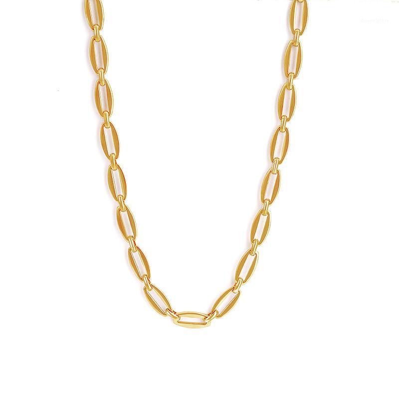 

Stainless Steel Necklace Chain For Women Fashion 2021 Women's Neck Gold/Silver Color Metal Choker Femme Mother's Day Chains