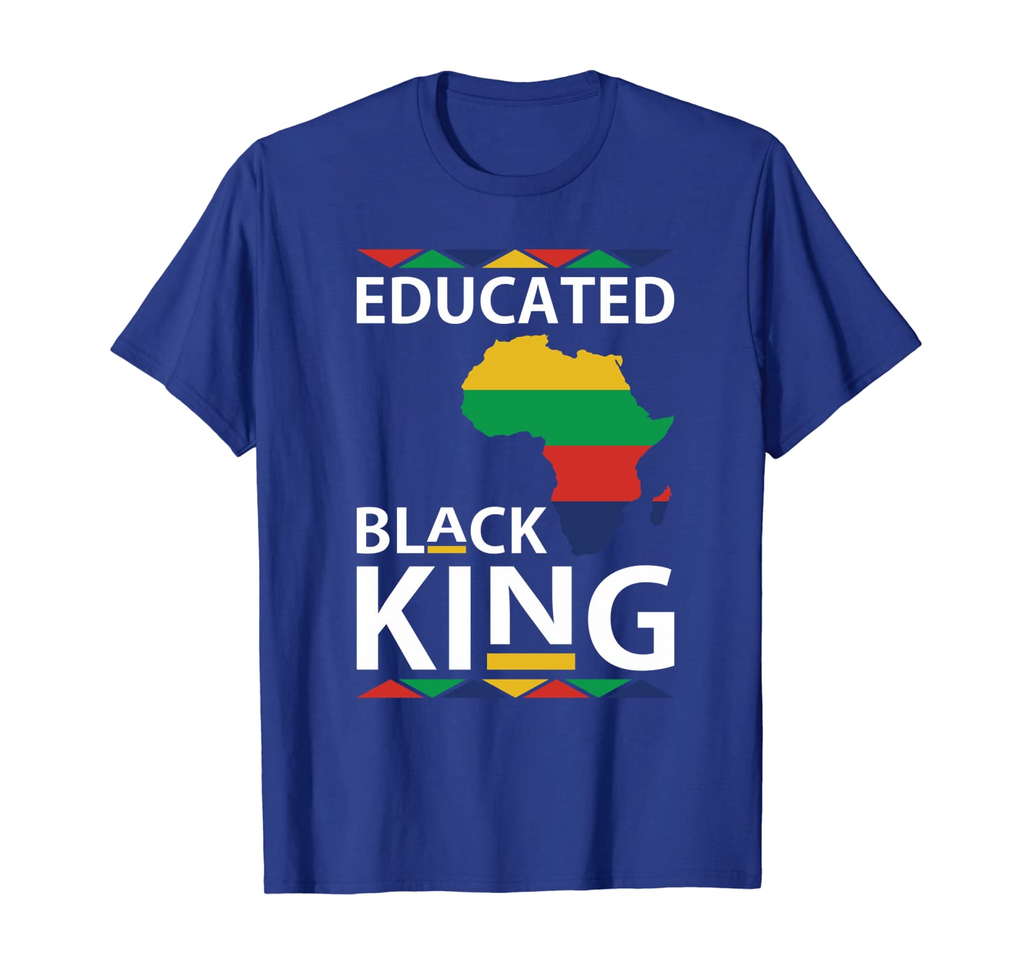 

Dashiki Educated Black King Shirt - African DNA Pride Shirts, White;black