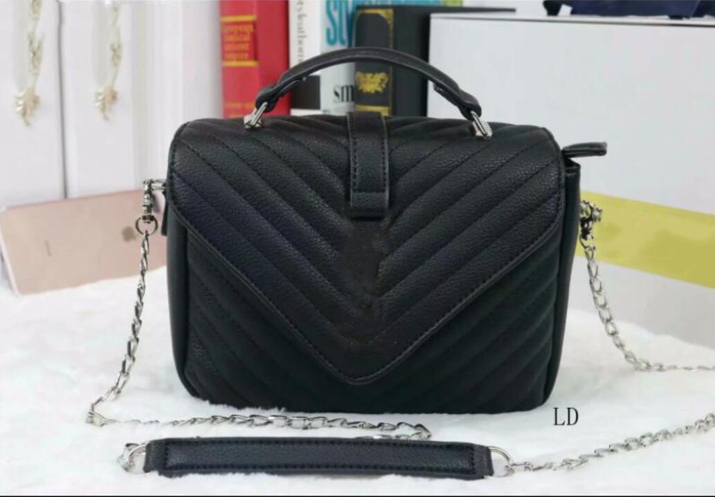 

High Quality Famous designer Shoulder bag Pu leather Fashion chain flip bag Cross body Pure color Female women handbag cross body, Pink