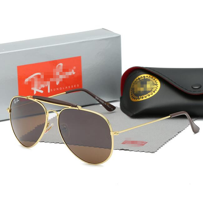 

High Quality Ray Men Women Sunglasses Vintage Pilot Brand Sun Glasses Band UV400 Bans With box and case 3025 R1, White;black