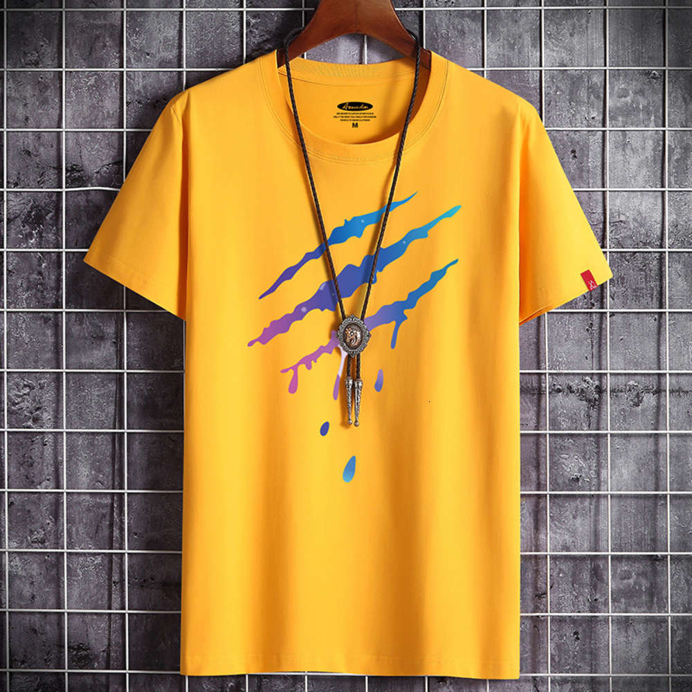 

t shirt Men' short summer cotton T-shirt round neck trend half sleeve student loose bottomed WR2V, White