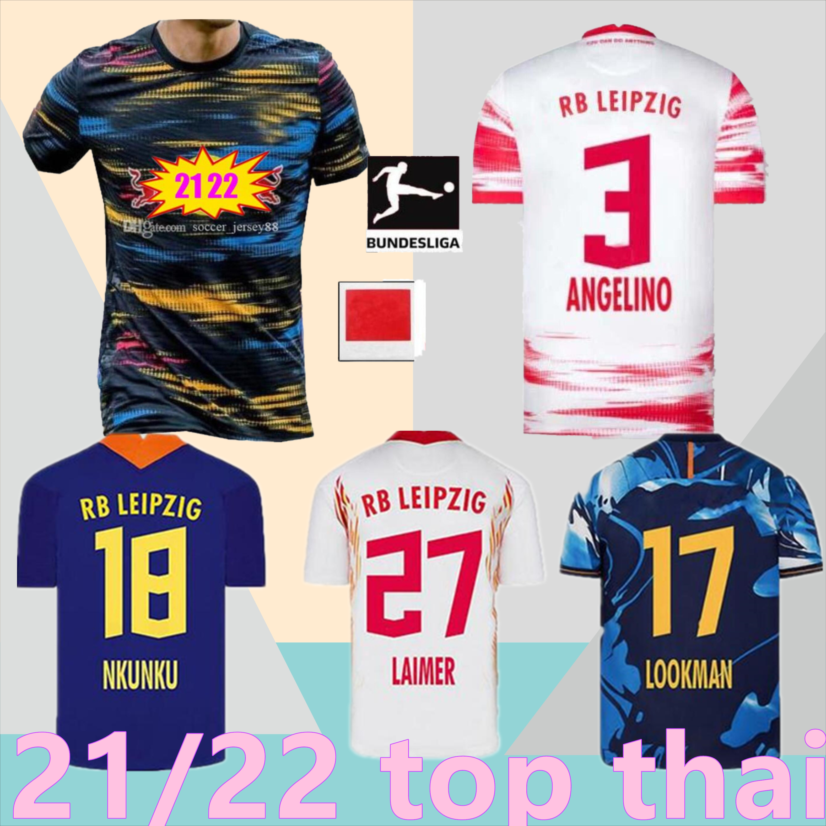 

21/22 RBL Leipziges Soccer Jerseys 2021 POULSEN FORSBERG HEE CHAN SABITZER UPAMECANO SZOBOSZLAI KLUIVERT football shirt uniforms, Black;yellow
