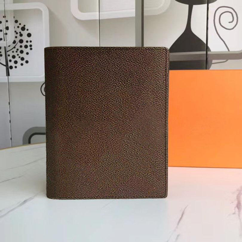 

Luxurys Designers mem Clutch agenda desk planner card holder A5 women Genuine Leather Monogrames notebook diary jotter protective case desktop notepad cover, Orange box