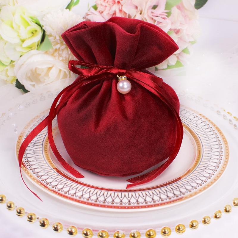 

Gift Wrap 5pcs Velvet Bag Wedding Party Candy Box Bags For Small Gold Drawstring Pouches