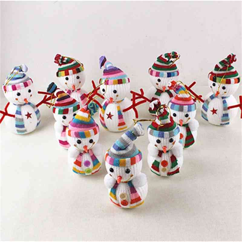 

Decorations. Scene window display tree gifts. Small Christmas Snowman doll decorations
