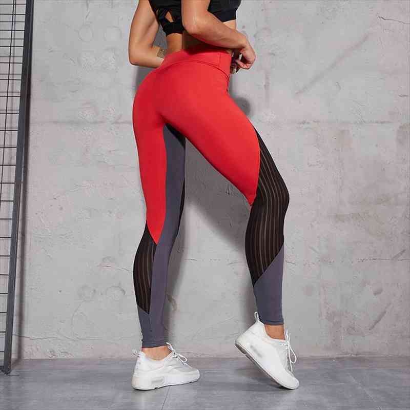 

casual women leggings fitness high waist push up mesh patchwork ankle length polyester jeggings workout skinny leggings, Black